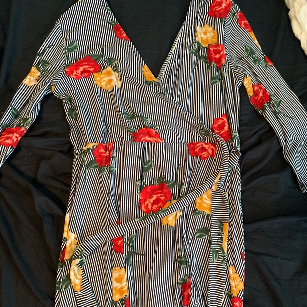 Striped and floral dress